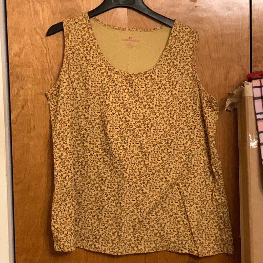 Woman Within ditsy floral tank top, size 1X